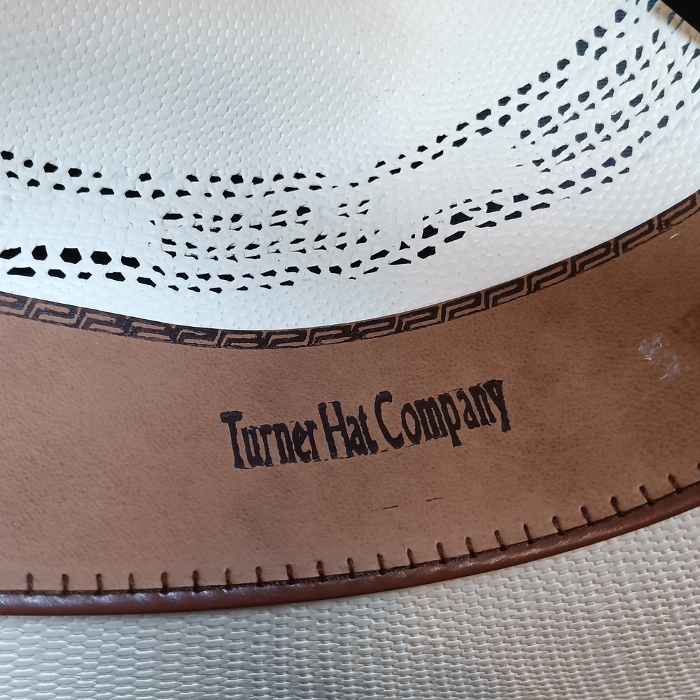 Bangora Branded Cream Straw Cowboy Hat with Band - Picture 10 of 13